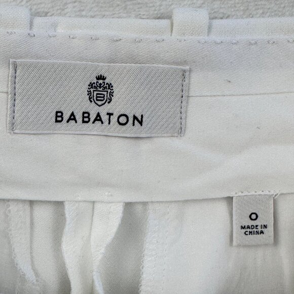 Aritzia Babaton Womens Pleated Short Sz 0 Ivory Tailored High-rise OldMoney - Picture 7 of 13